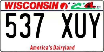 WI license plate 537XUY