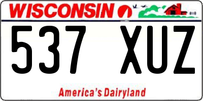 WI license plate 537XUZ