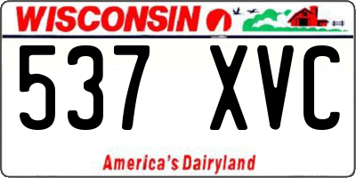 WI license plate 537XVC