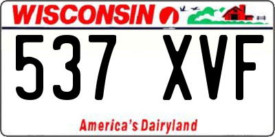 WI license plate 537XVF