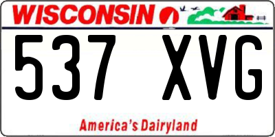 WI license plate 537XVG