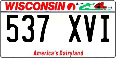 WI license plate 537XVI