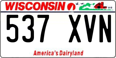 WI license plate 537XVN