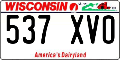 WI license plate 537XVO