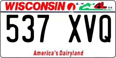 WI license plate 537XVQ