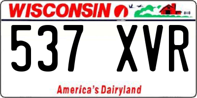 WI license plate 537XVR