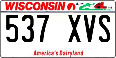 WI license plate 537XVS