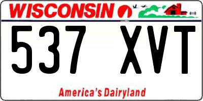 WI license plate 537XVT
