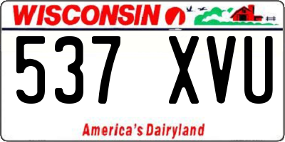 WI license plate 537XVU