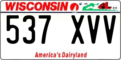 WI license plate 537XVV