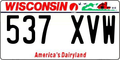 WI license plate 537XVW