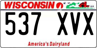 WI license plate 537XVX