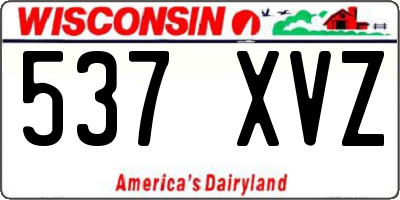 WI license plate 537XVZ