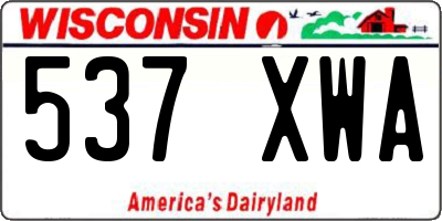 WI license plate 537XWA