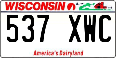 WI license plate 537XWC