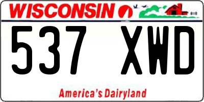 WI license plate 537XWD