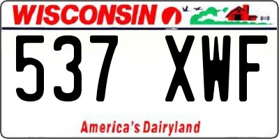 WI license plate 537XWF