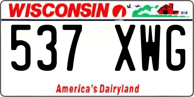 WI license plate 537XWG