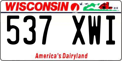 WI license plate 537XWI