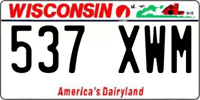 WI license plate 537XWM