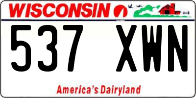 WI license plate 537XWN
