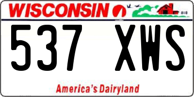 WI license plate 537XWS