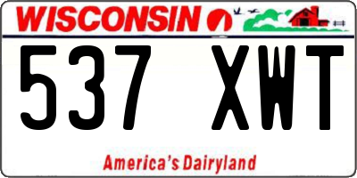 WI license plate 537XWT