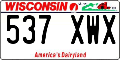 WI license plate 537XWX