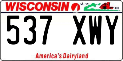 WI license plate 537XWY