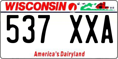 WI license plate 537XXA