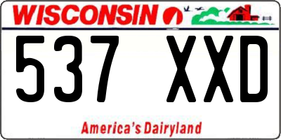 WI license plate 537XXD