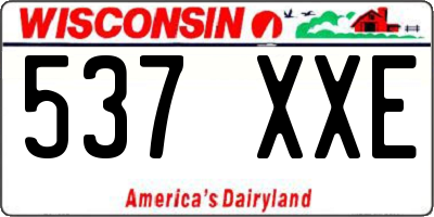 WI license plate 537XXE