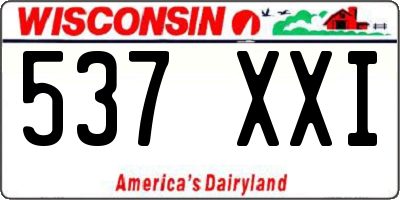 WI license plate 537XXI