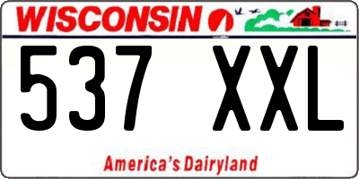 WI license plate 537XXL