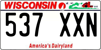 WI license plate 537XXN