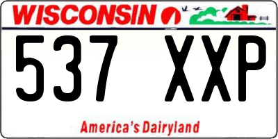 WI license plate 537XXP