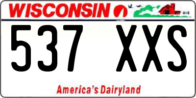 WI license plate 537XXS
