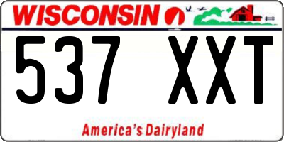 WI license plate 537XXT
