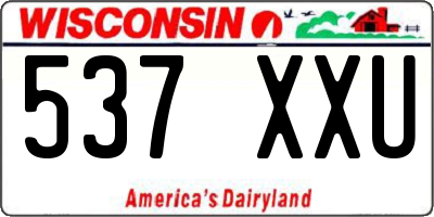 WI license plate 537XXU