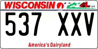 WI license plate 537XXV