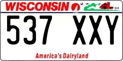 WI license plate 537XXY