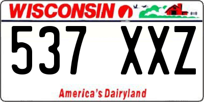 WI license plate 537XXZ