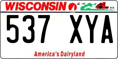 WI license plate 537XYA