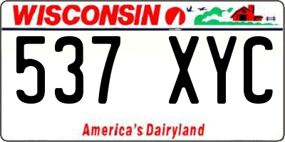 WI license plate 537XYC