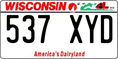 WI license plate 537XYD
