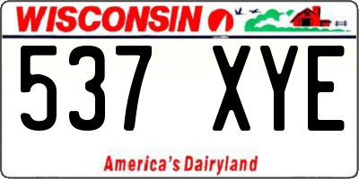 WI license plate 537XYE