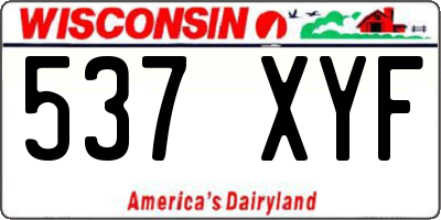 WI license plate 537XYF
