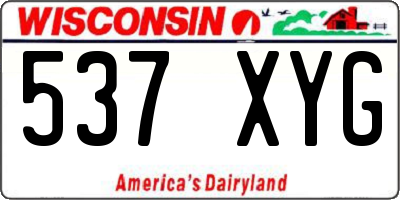 WI license plate 537XYG