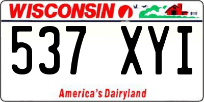 WI license plate 537XYI
