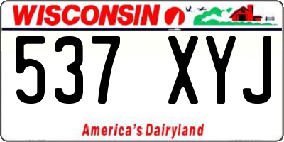 WI license plate 537XYJ